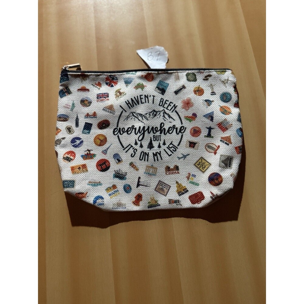 I Havent Been Everywhere But it Is On My List White Travel Makeup Bag Countries